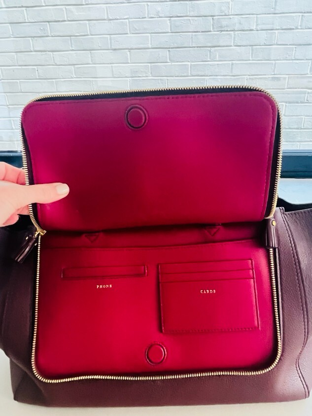 Anya Hindmarch rosewood grain leather tote bag very good condition eBay