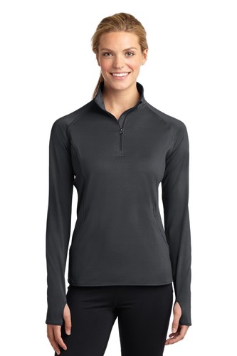 Sport-Tek Ladies Long Sleeve Sport Wick Stretch Half Zip Pullover - LST850 - Picture 8 of 18