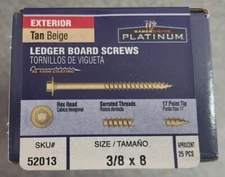 Midwest Fastener 52013 3/8 x 8 Ledger Board Screws 25 PCS.