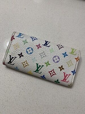Preowned Louis Vuitton White Multicolor 4 Ring Key Holder Preowned Louis Vuitton White Multicolor 4 Ring Key Holder