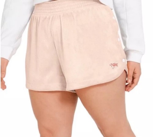 Plus Size 2X Nike Sportswear Retro Womens Shorts Side Snap CV8884 287 - Picture 4 of 4