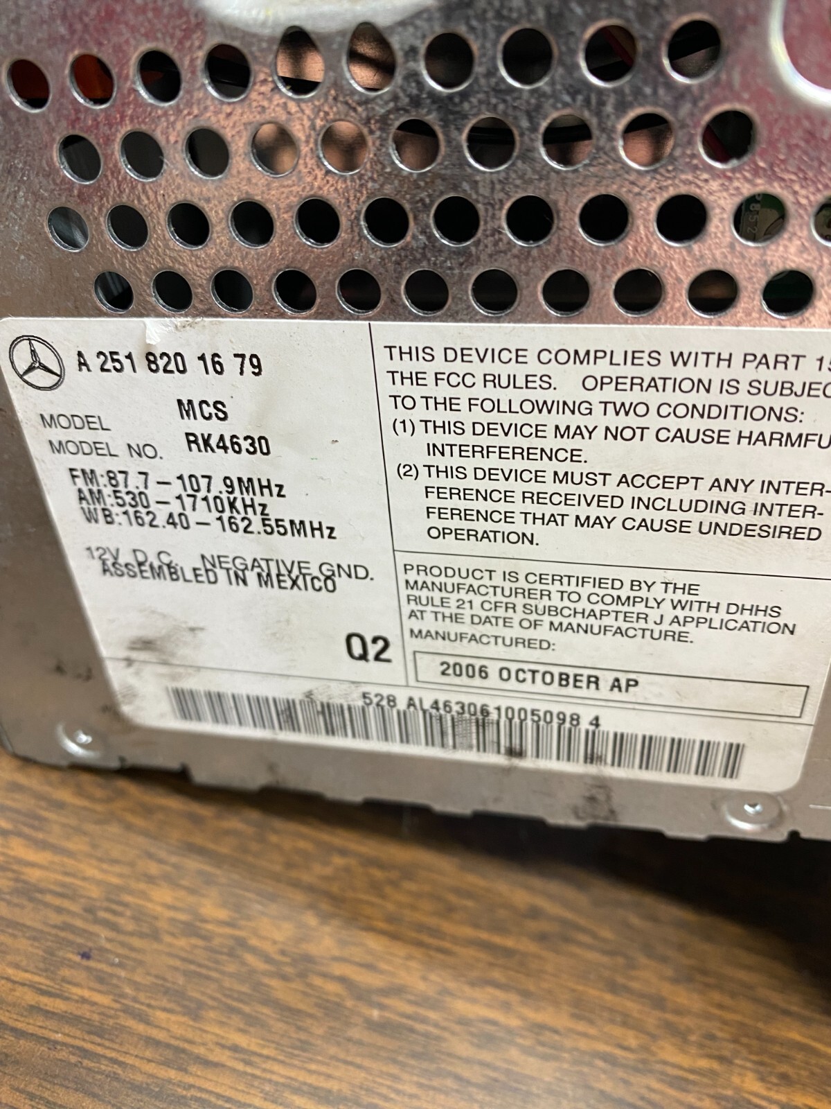 2007 MERCEDES R350 Receiver Radio A2518201679 OEM AUTOGATOR for  