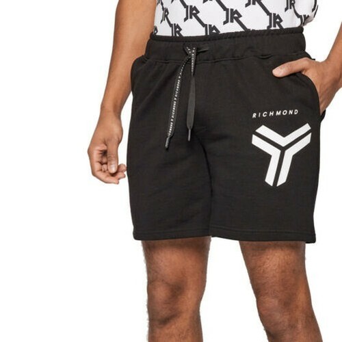 JOHN RICHMOND Bermuda Pantalons Homme Toison Ralvello Sweat Coton UMP21010BE - Picture 8 of 10