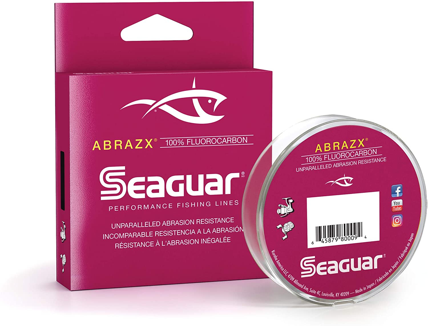 Seaguar AbrazX Fluorocarbon Line - 200 Yard Spool, Choice of Line Size