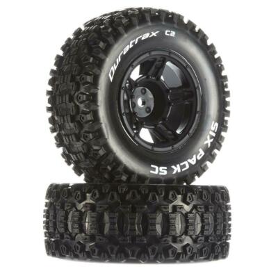 Duratrax Bandito C2 Mounted SC Tires For ASC SC10 4x4 - Soft Compound, 2-Piece Set With Foam Inserts & Wheels