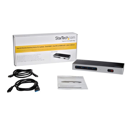 StarTech.com USB-C & USB-A Dock - Dual Monitor 4K 60Hz Dock DisplayPort + HDMI - - Picture 8 of 9