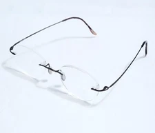 GLOBAL EYEGLASSES RIMLESS CUPPUCINO 707 51-18-145 BROWN