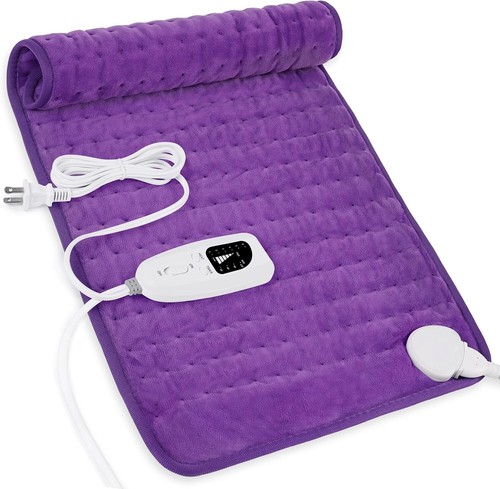 Electric Heating Pad For Back Pain & Cramps Relief 12"x24"6 Level Auto Shut Off - Picture 8 of 38