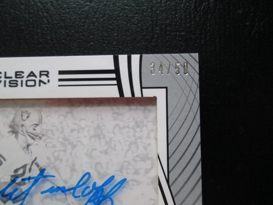 FRED BILETNIKOFF 2016 PANINI CLEAR VISION SIGNATURES AUTOGRAPHED CARD # 34/50 - Image 3 of 4