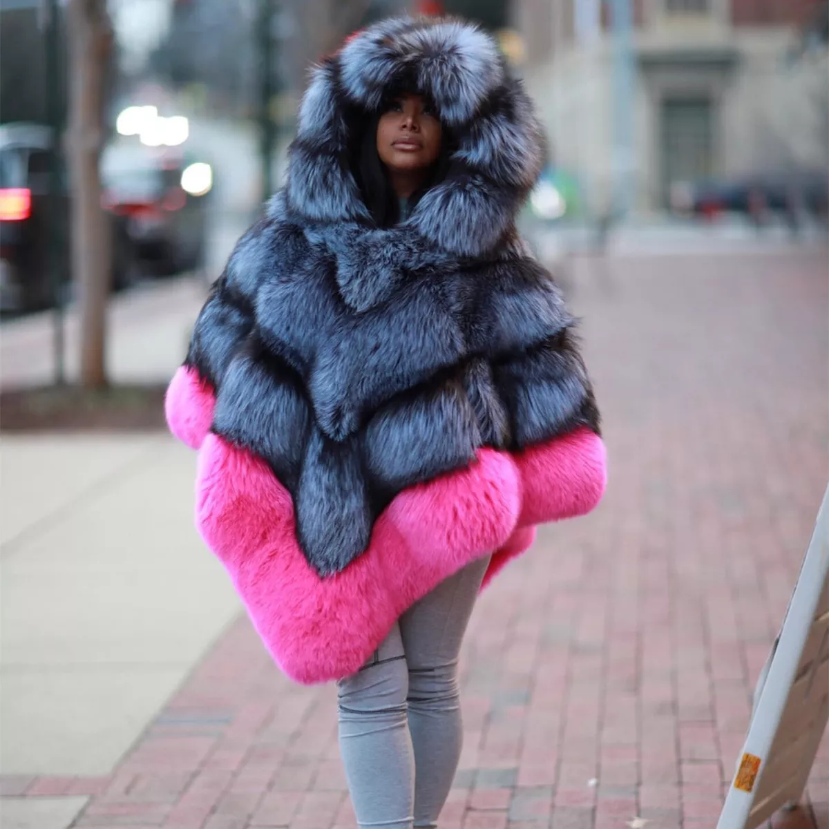 Wrap fur store coat