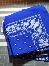 Blue Paisley Bandanas 21 x 21 Inches Set of 25