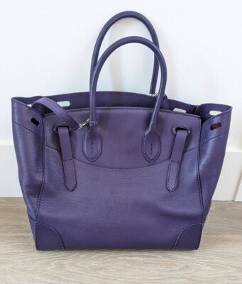 Ralph Lauren Collection紫色 ハンドバッグ　リッキーバック Ralph Lauren Purple Leather Ricky Bag l Michael's Luxury