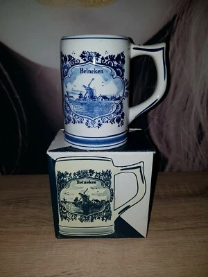 Chope à Bière en Porcelaine de Delft Heineken 25 cl en Carton - Photo 1/4