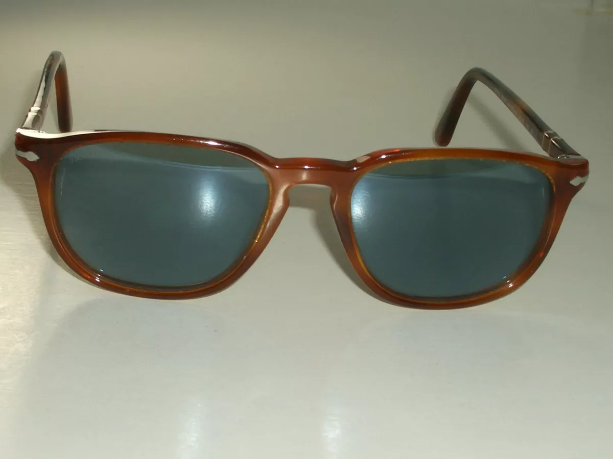 52 18 140 PERSOL 3019 S 96 56 TERRA DI SIENA BLUE TONE SLEEK TORT SUNGLASSES