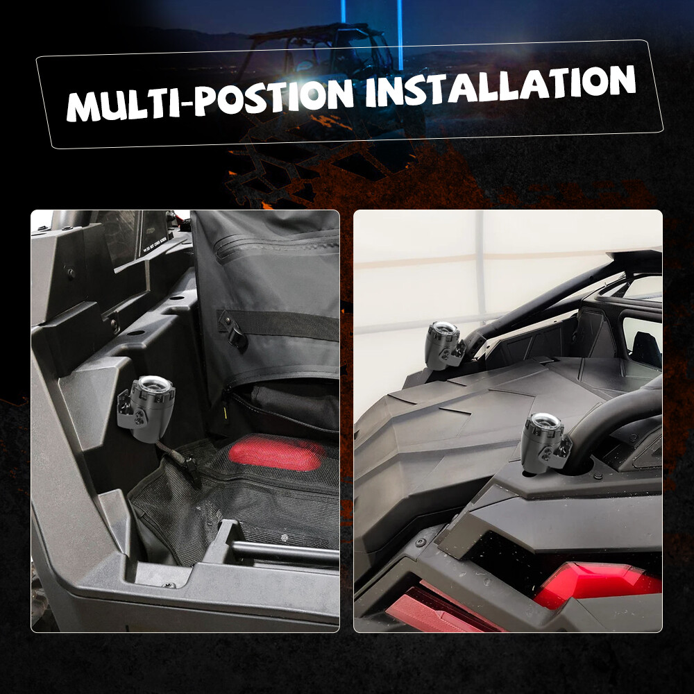 2X UTV Laser RGB LED Whip Light Whipless Antenna Remote For Polaris RZR 1000 XP