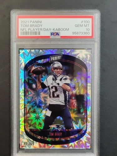 TOM BRADY 2021 Panini Player of the Day Football KABOOM #48/99 SSP HOF - PSA 10