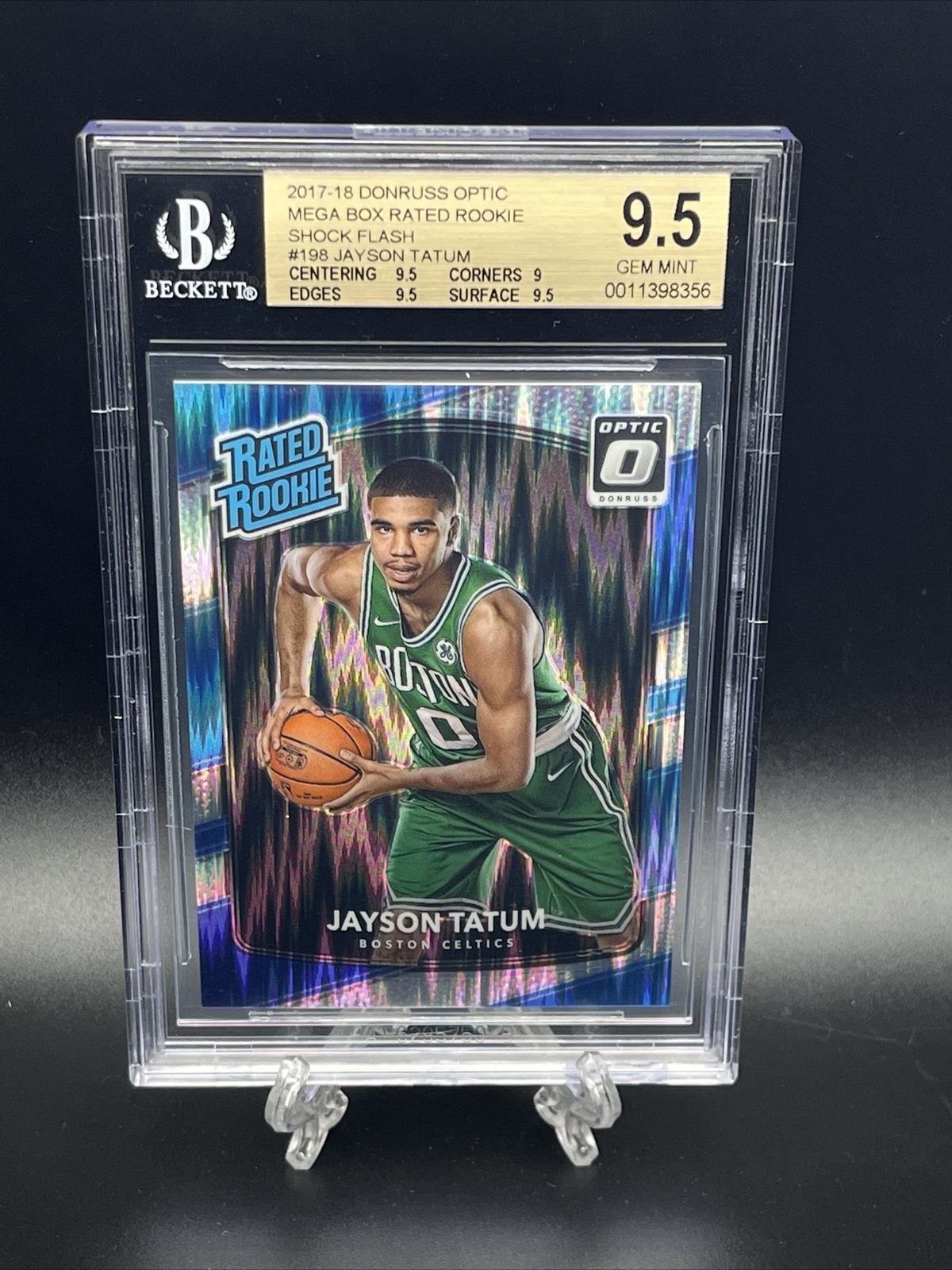 2017-18 Panini Donruss Optic Jayson Tatum Shock Flash Rookie #198 BGS 9.5 GEM RC