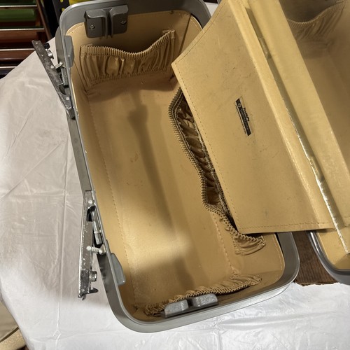 Vintage Samsonite Profile II Train Case Brown Hard Shell Mirror (no key) W/ Box. - Picture 10 of 11