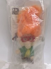 Burger King Glow in the Dark Troll I/Q Orange Hair Green Jacket toy Troll 1993