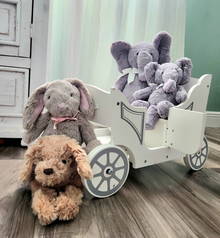 Pottery Barn Niños PBK Set Lote Carro Peluche Suave Juguete Cachorro Perro Elefante  Foto 4 de 4