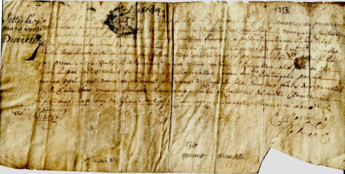 1713 Parchemin ancien manuscrit à localiser MONTHEIL LASSAIGNE DELRIEUX - Photo 1/5