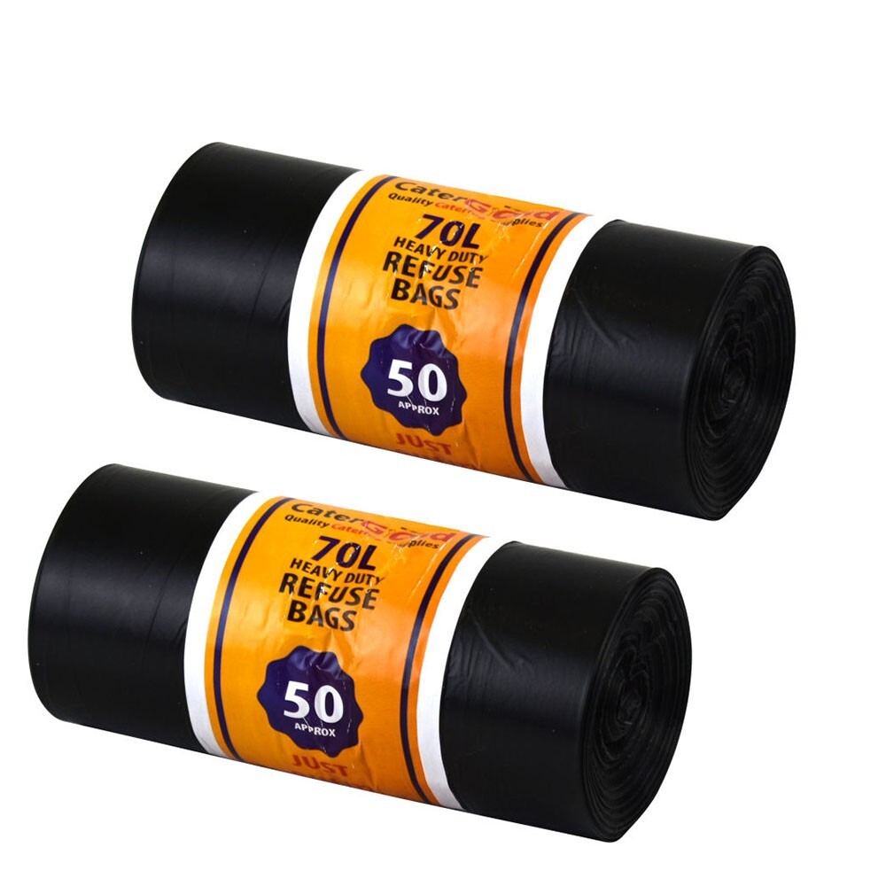 100 Heavy Duty Rubbish Bags Strong Refuse Sacks Bin Liners Black Bin