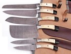 Custom Made Damascus Steel 6 Pcs of Professional Utility Chef Kitchen Knife Set