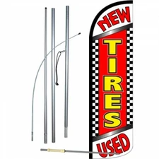 NEW USED TIRES Flutter Feather Flag Sign  Banner 3' SWOOPER 