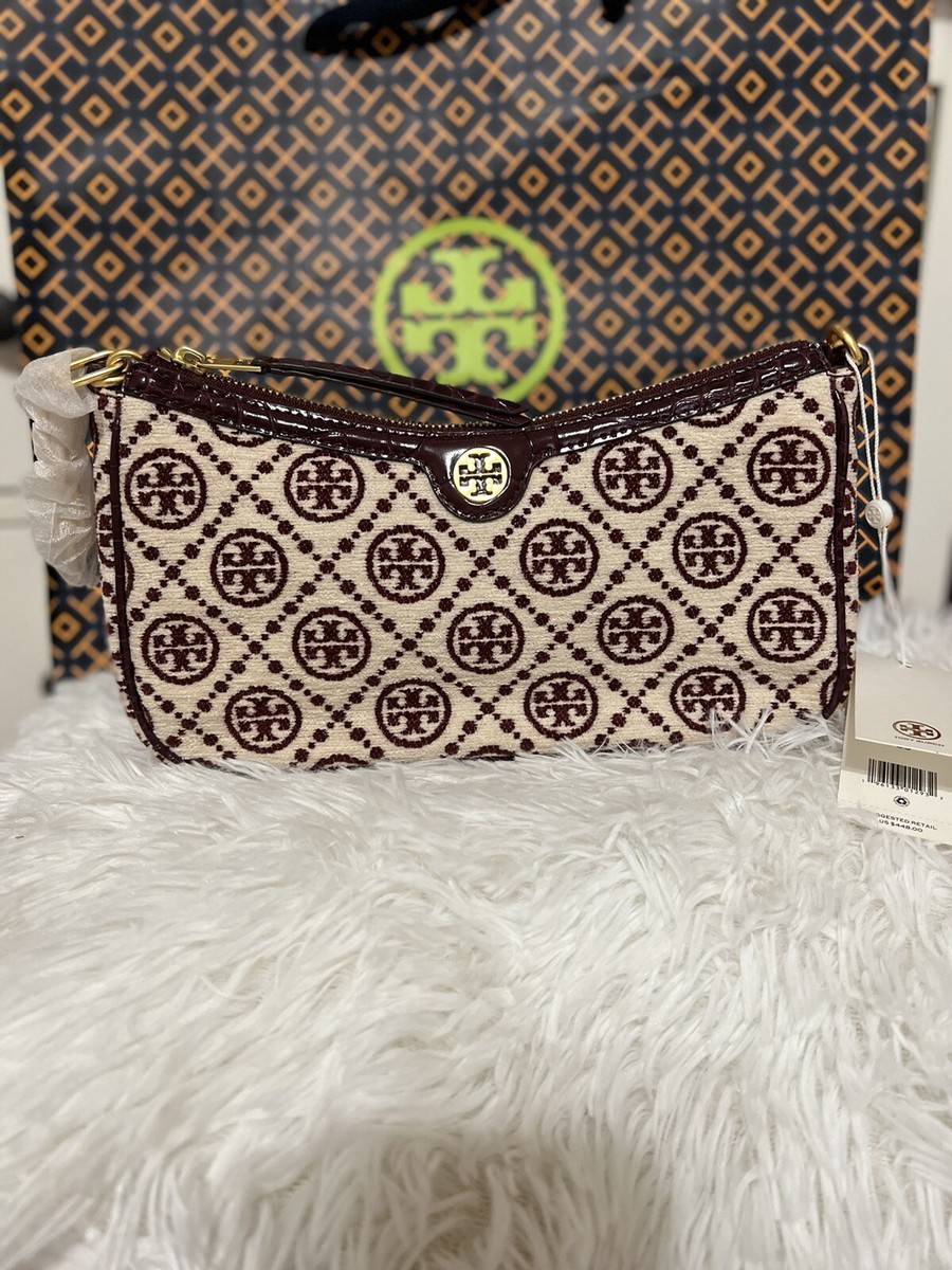 Tory Burch Authentic T Monogram Chenille Studio Shoulder Bag | eBay