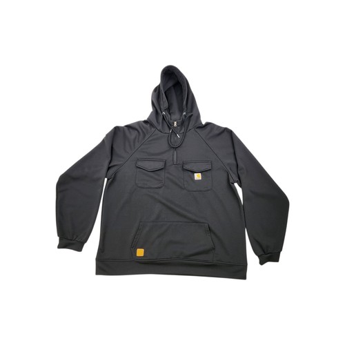 Carhartt Black Hoodie Herren 3XL Quarter Zip Pullover Taschen