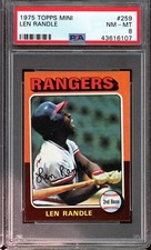 1975 Topps Mini Baseball #259 Len Randle PSA 8