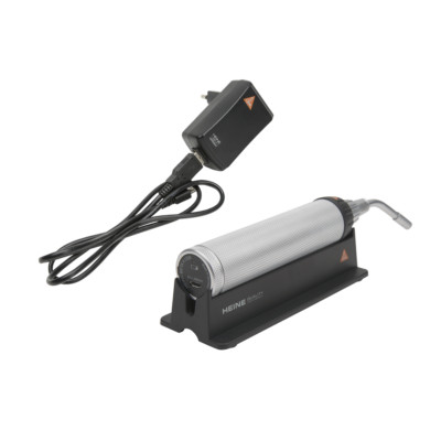 HEINE Finoff transilluminator with cobalt blue filter and rechargeable handle