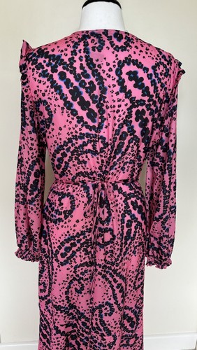 BNWT🩶WALLIS .. Pink Animal Print Ruffle Wrap Midi Dress Size 16🩶 - Picture 6 of 9