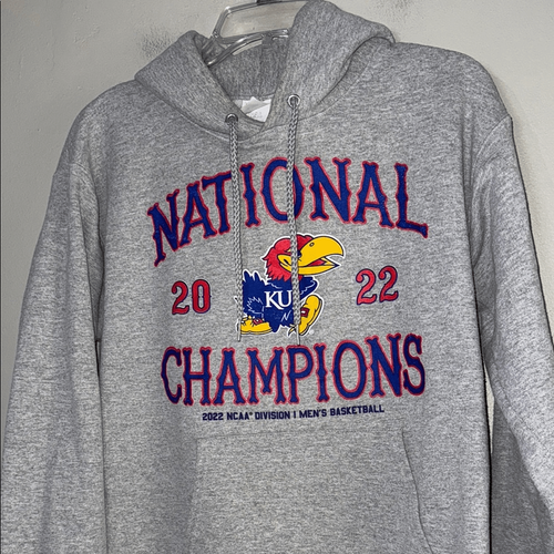 Gray Kansas Jayhawks National Champions 2022 Hoodie - Picture 4 of 11