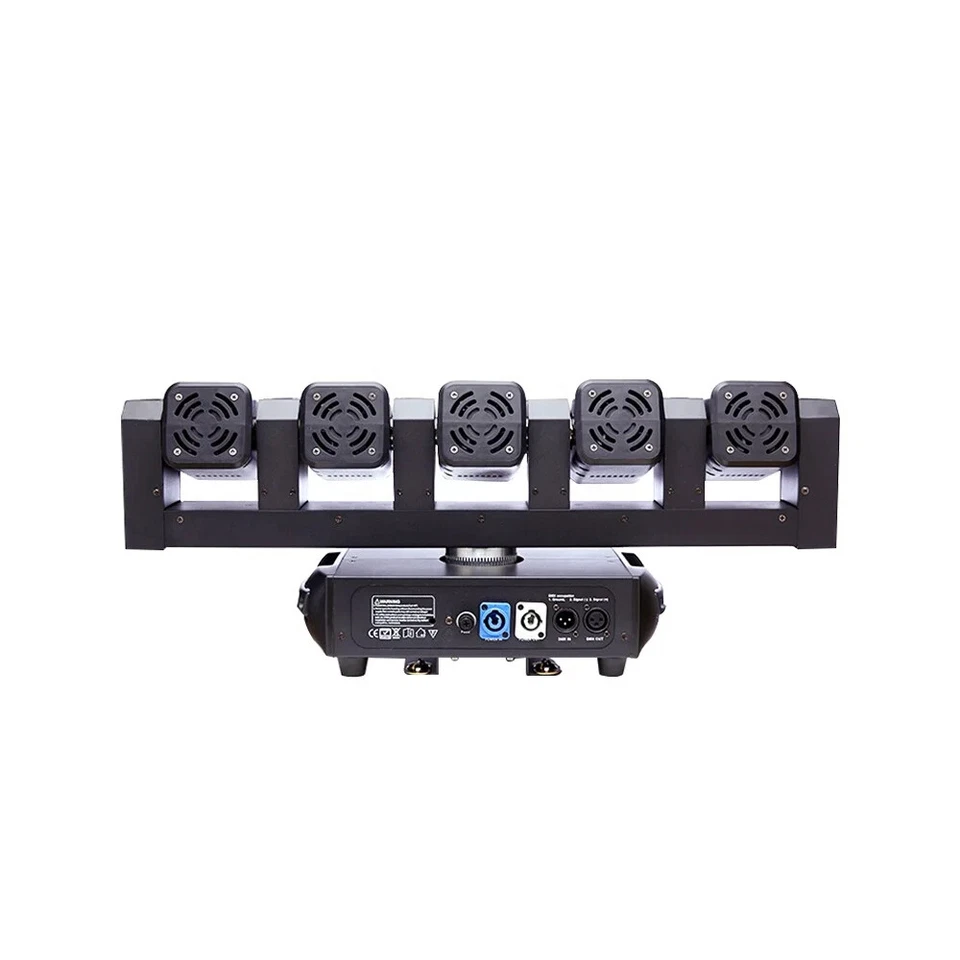 5 Heads Led Moving Lights Beam Strobe Disco DJ Club Stage Lighting 2 IN 1 5*40W - Image 4 of 4