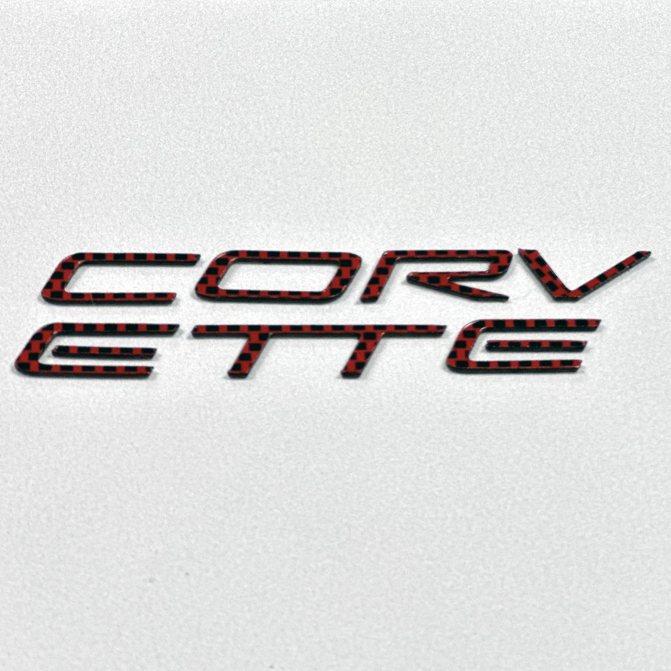 Red Carbon C5 Corvette Dash Lettering 1997-2004 Base & Z06 Non-Vinyl Upgrade