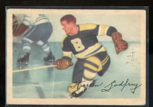 1953-54 Parkhurst #95 Warren Godfrey Boston Bruins hockey card AB-1573