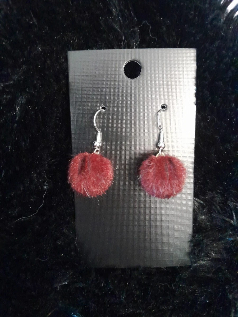 Cherry pom pom earrings deals