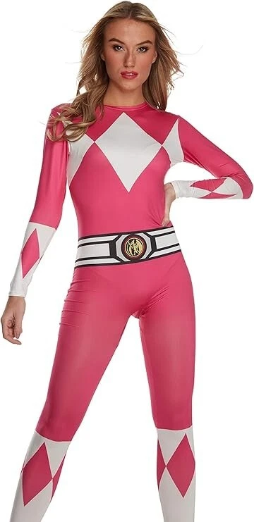 Disfraz de superhéroe Power Rangers rosa oficial para mujer Halloween S - L Foto 3 de 4