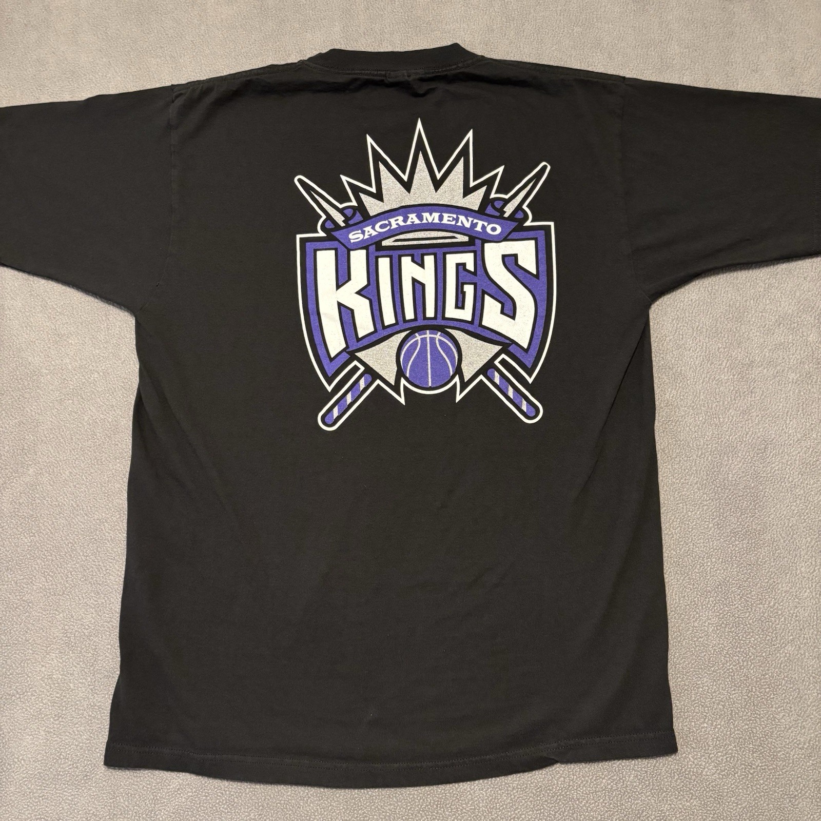 Vintage Reebok Sacramento Kings T-Shirt Mens Large Black NBA Basketball Sports thumbnail 8