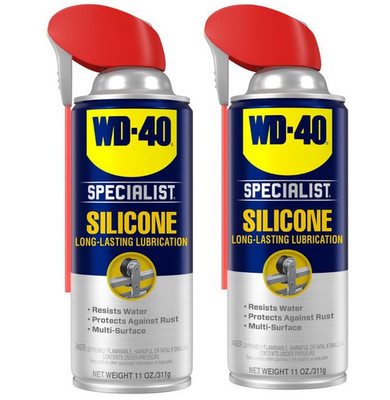 WD-40 Specialist Silicone Lubricant with Smart Straw Sprays 2 Ways, Twin-Pack,