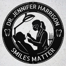 Personalized Dentist Metal Art Sign Custom Female Dentist Wall Decor Gift