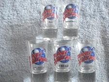 LOT OF 5 PLANET HOLLYWOOD 3.5" TALL SHOT GLASSES (MSY, ORD, LAS, PAR, MOA)