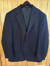 VTG Norm Thompson Genuine Suede 42 Blazer Jacket Sport Coat Mens Blue USA