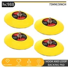 4Pcs 3Inch Polishing Hook Loop Backing Pad Sanding Disc M6 Thread for Air Sander
