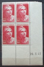 n°733 N** avec coin daté du 26/3/45: Marianne de Gandon (cote 83€)