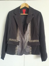 V Christina Woman's Blazer Jacket Studded Sequins Heavy Fully Lined Size Medium