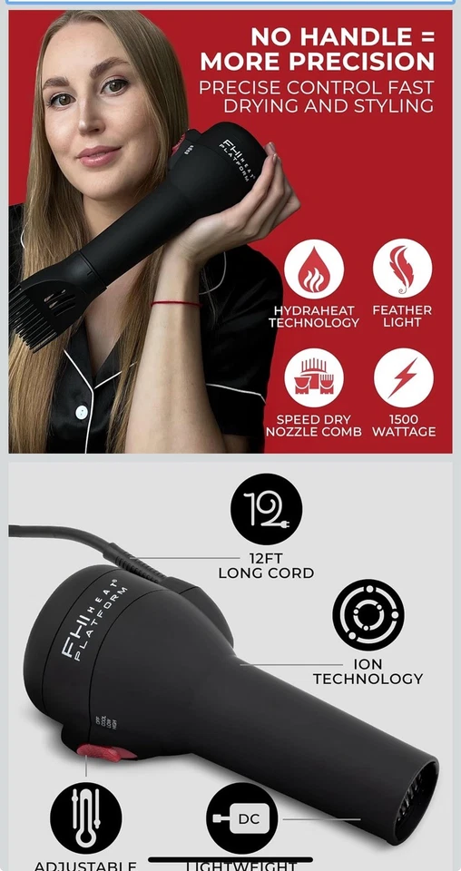 FHI Heat Handle-Less Dryer - Black - 1500 Watts - Image 3 of 3