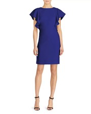 Lauren Ralph Lauren $150 Delorisa Sapphire Flutter Sleeve Sheath Dress 10 NWT
