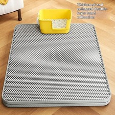 Extra Large Cat Litter Mat Heavy Duty Waterproof 2 Layer Non Slip Washable Pet F